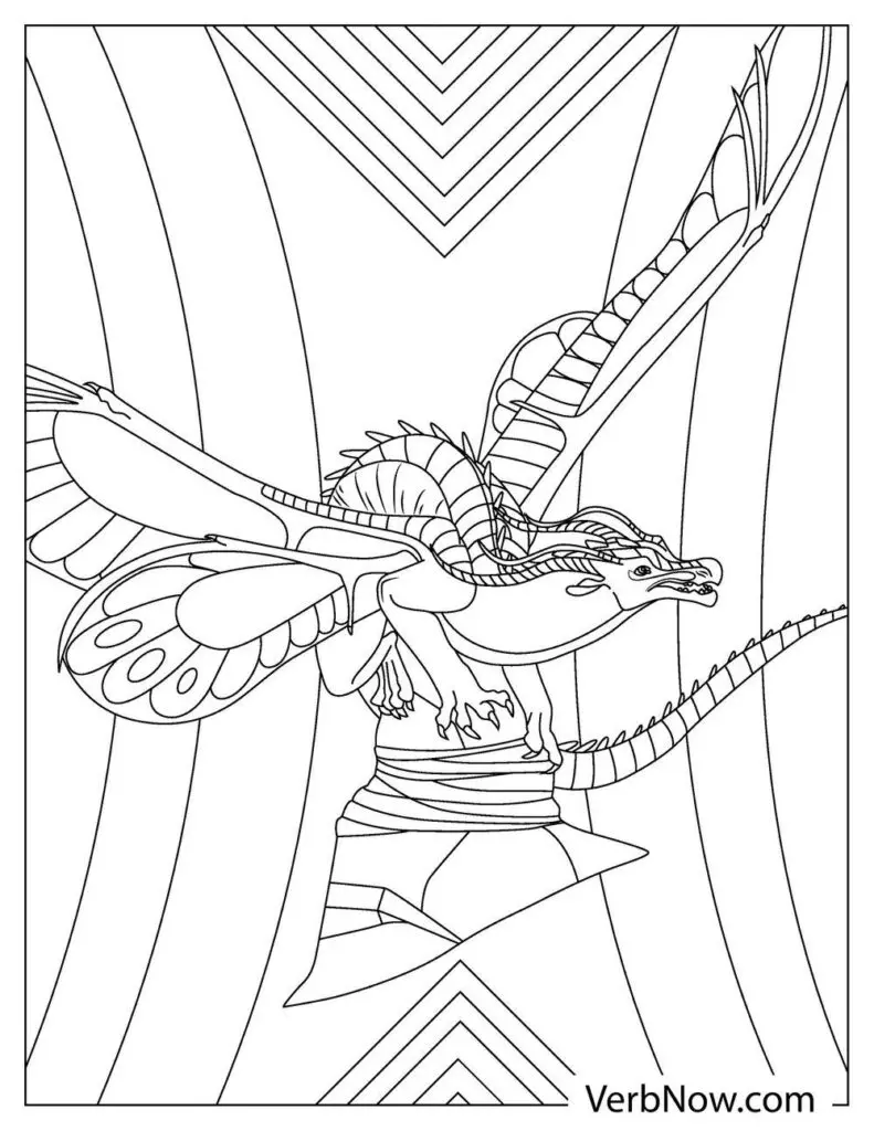 30 Icewing Dragon from Wings of Fire Coloring Page Printable 3