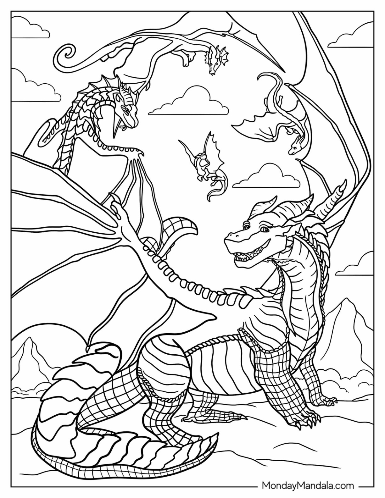 30 Icewing Dragon from Wings of Fire Coloring Page Printable 32