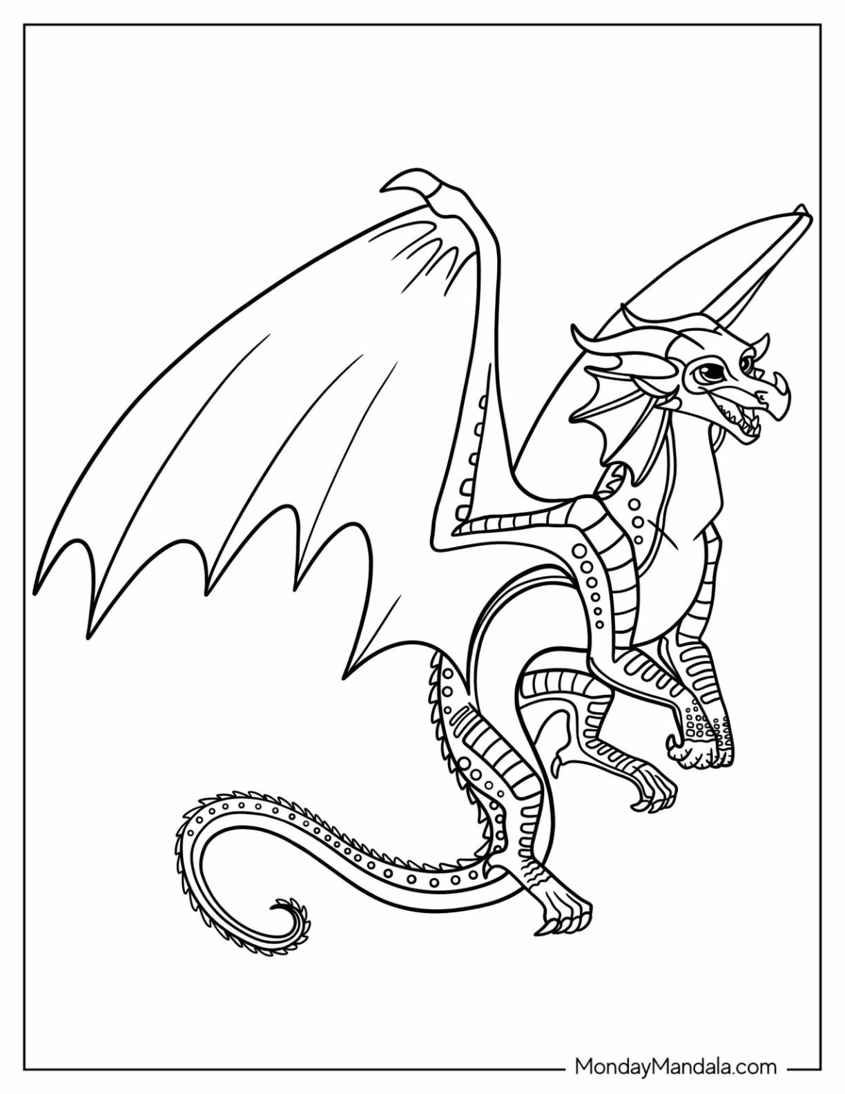 30 Icewing Dragon from Wings of Fire Coloring Page Printable 4