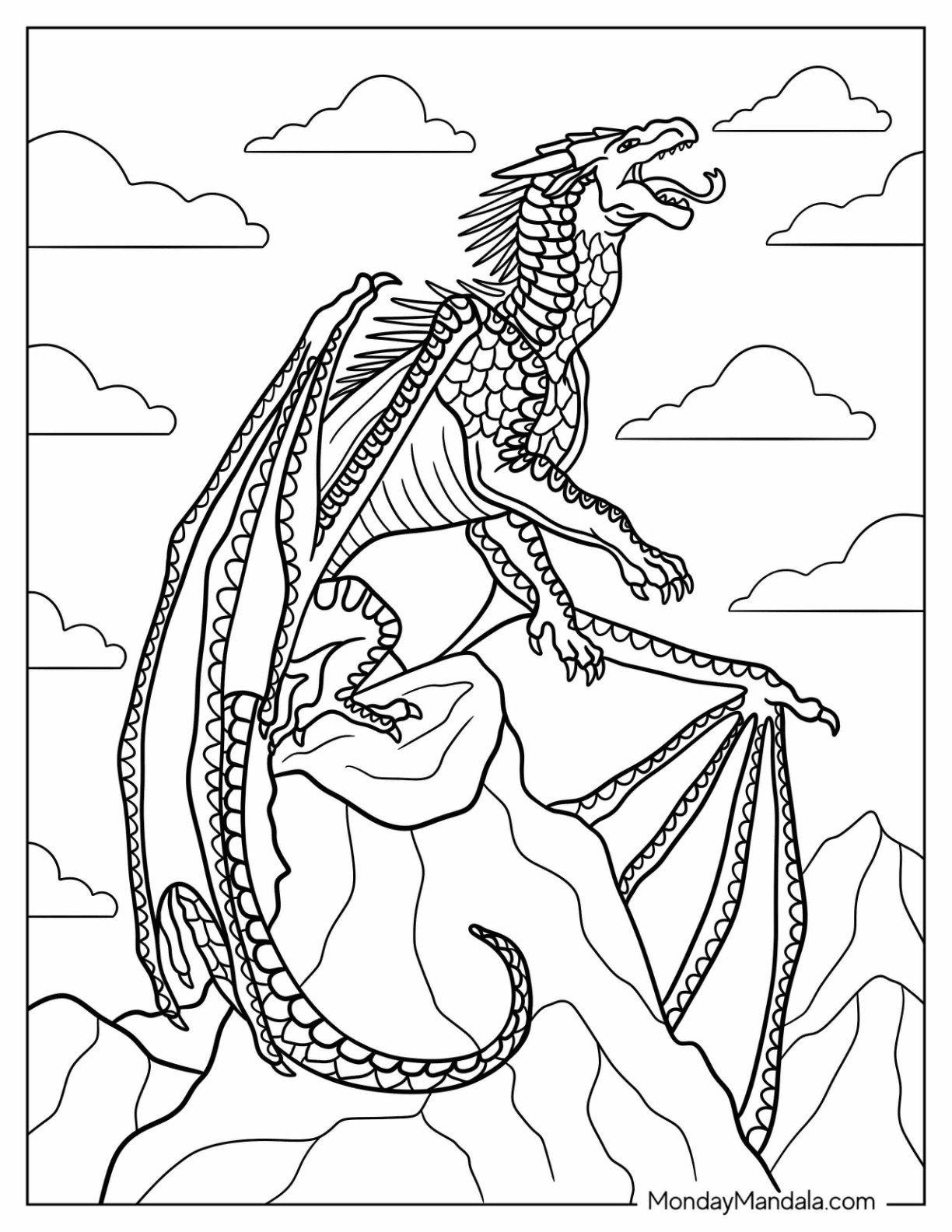 30 Icewing Dragon from Wings of Fire Coloring Page Printable 5