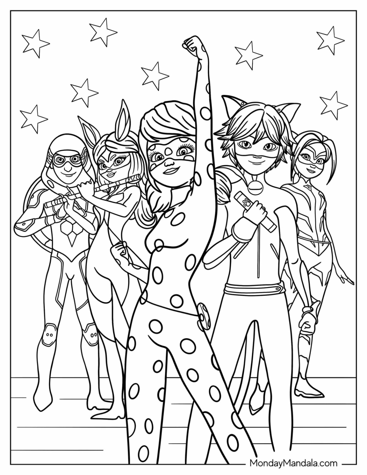 30 Miraculous Ladybug Coloring Pages Printable 33