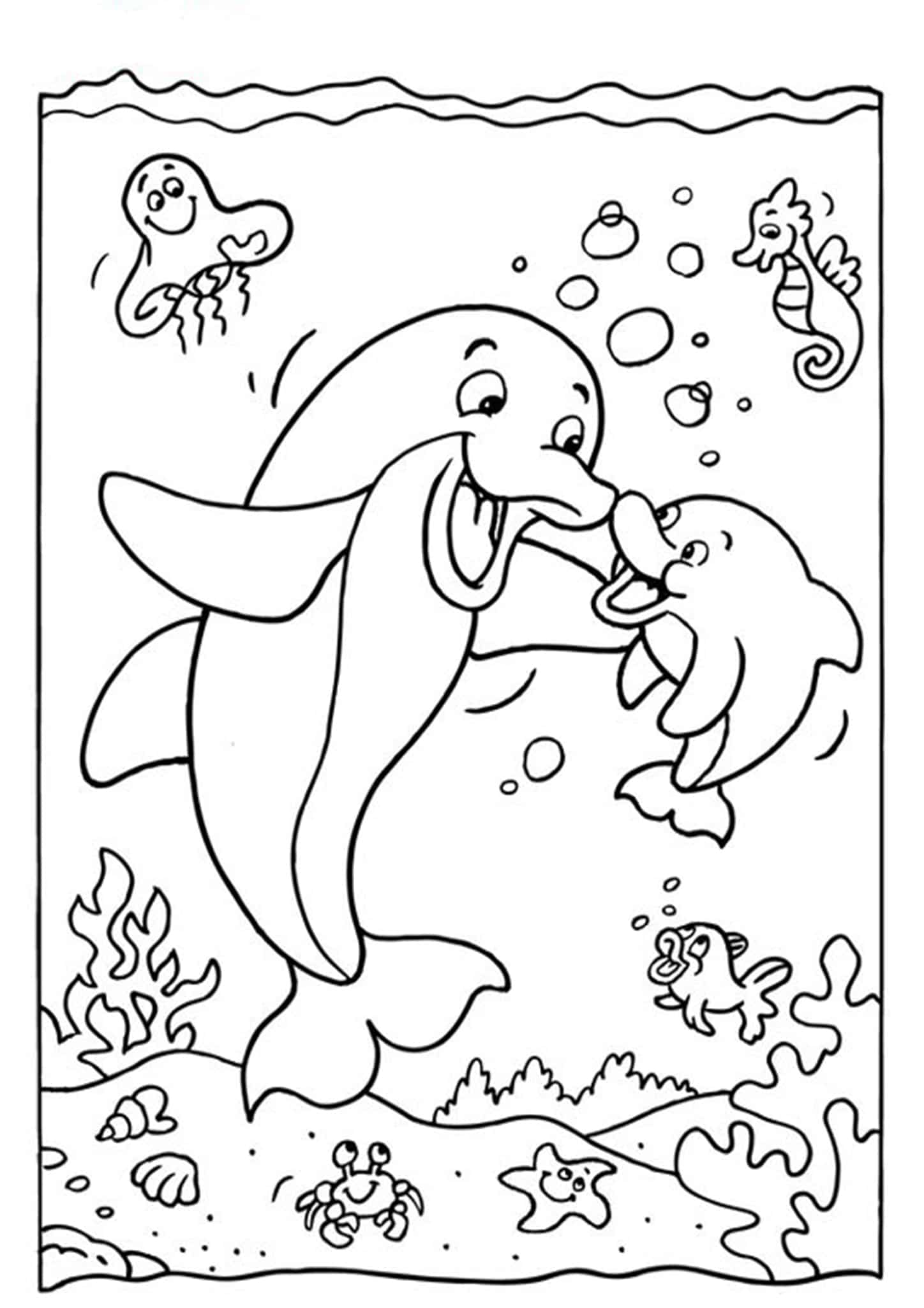 30 Playful Dolphins Coloring Pages Printable 2