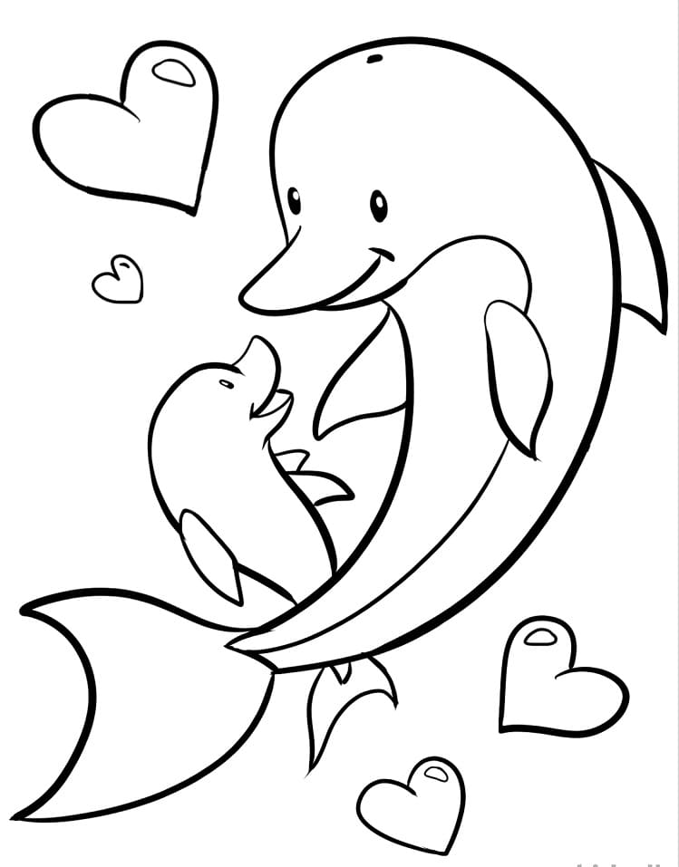 30 Playful Dolphins Coloring Pages Printable 27