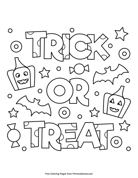 30 Printable Trick or Treat Coloring Pages 12