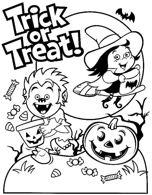 30 Printable Trick or Treat Coloring Pages 13