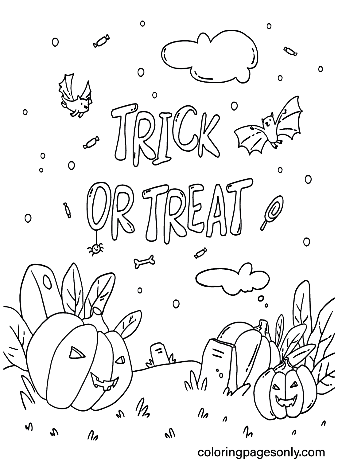 30 Printable Trick or Treat Coloring Pages 14