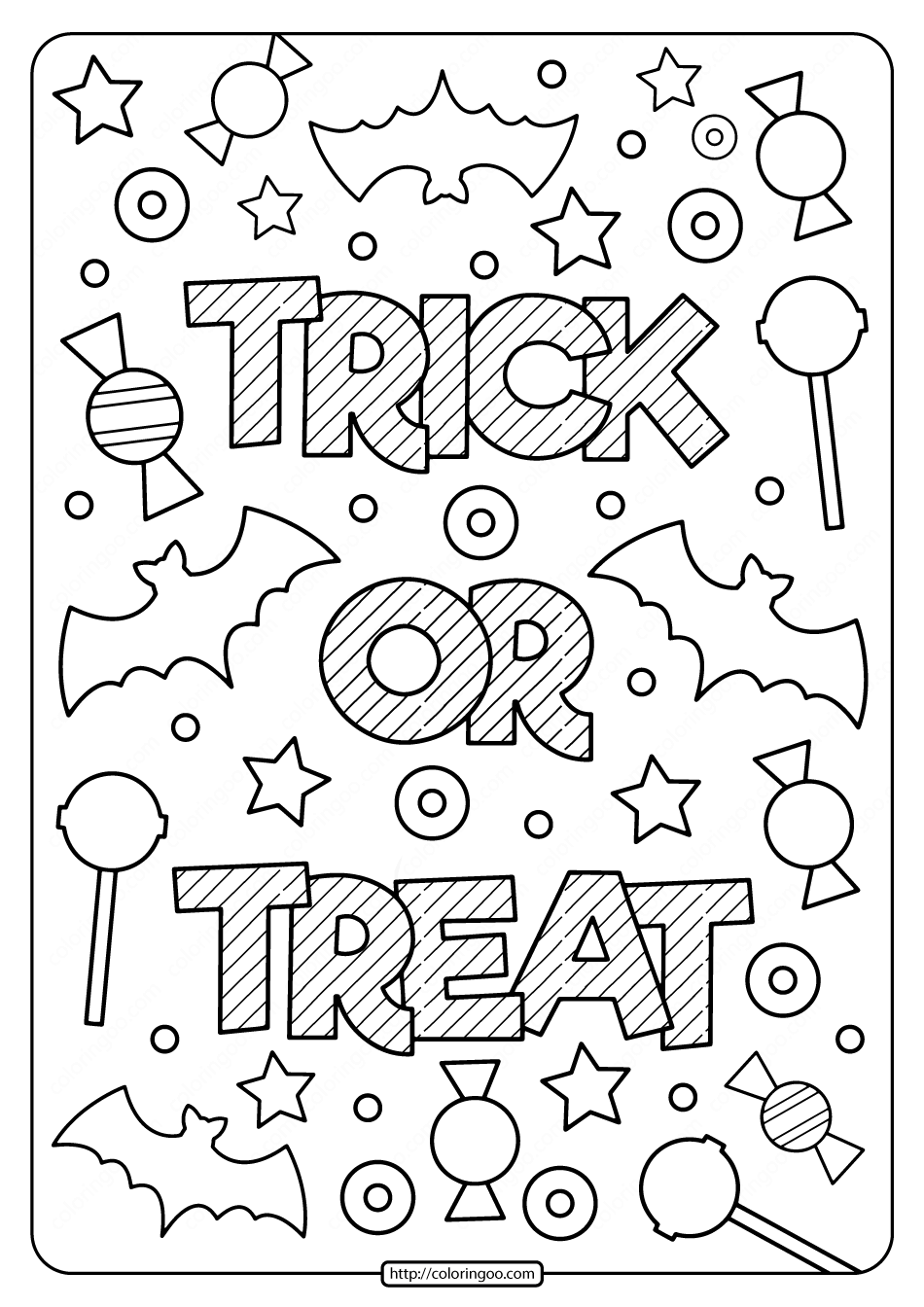 30 Printable Trick or Treat Coloring Pages 21