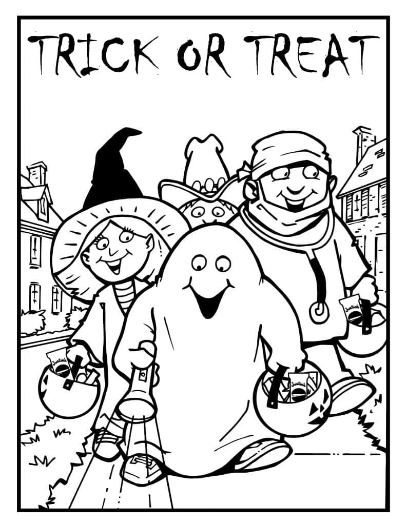 30 Printable Trick or Treat Coloring Pages 25