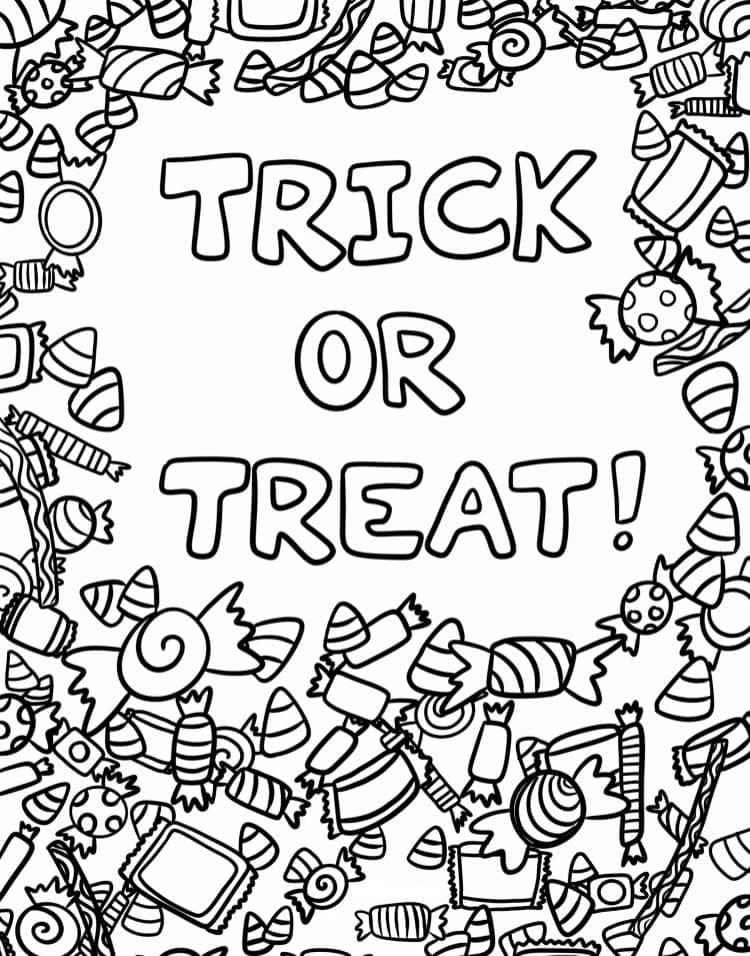 30 Printable Trick or Treat Coloring Pages 28