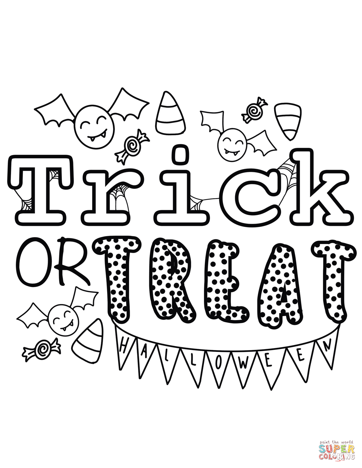 30 Printable Trick or Treat Coloring Pages 3