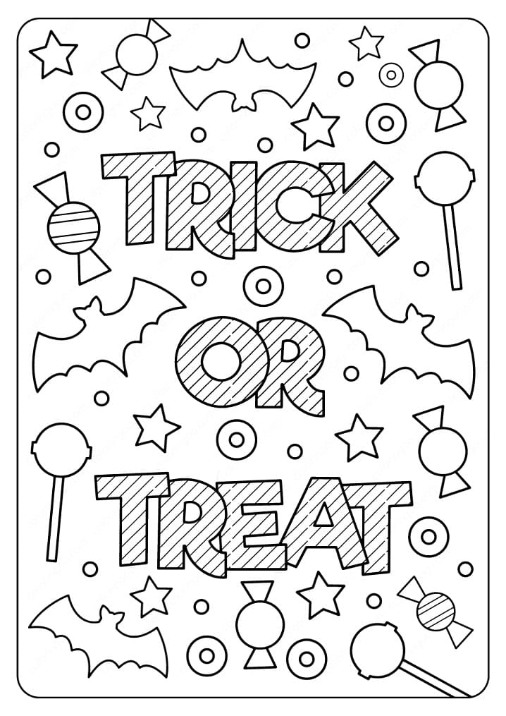 30 Printable Trick or Treat Coloring Pages 7