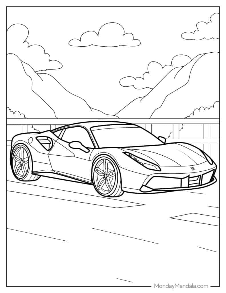 30 Sleek Ferrari Coloring Pages Printable 29