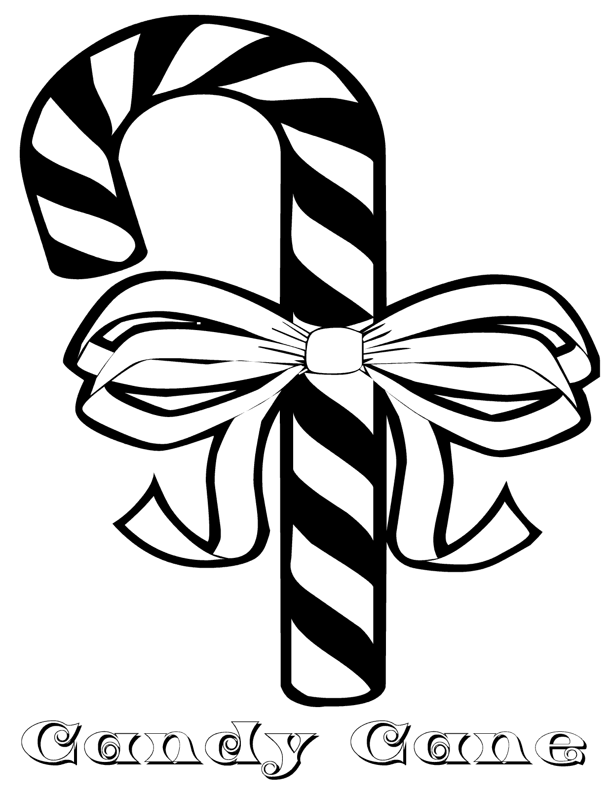 30 Sweet Candy Cane Coloring Pages for Kids Printable 1