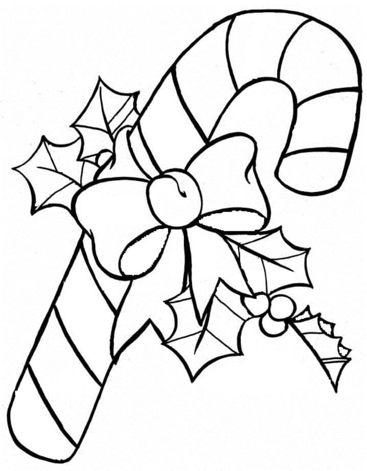 30 Sweet Candy Cane Coloring Pages for Kids Printable 11