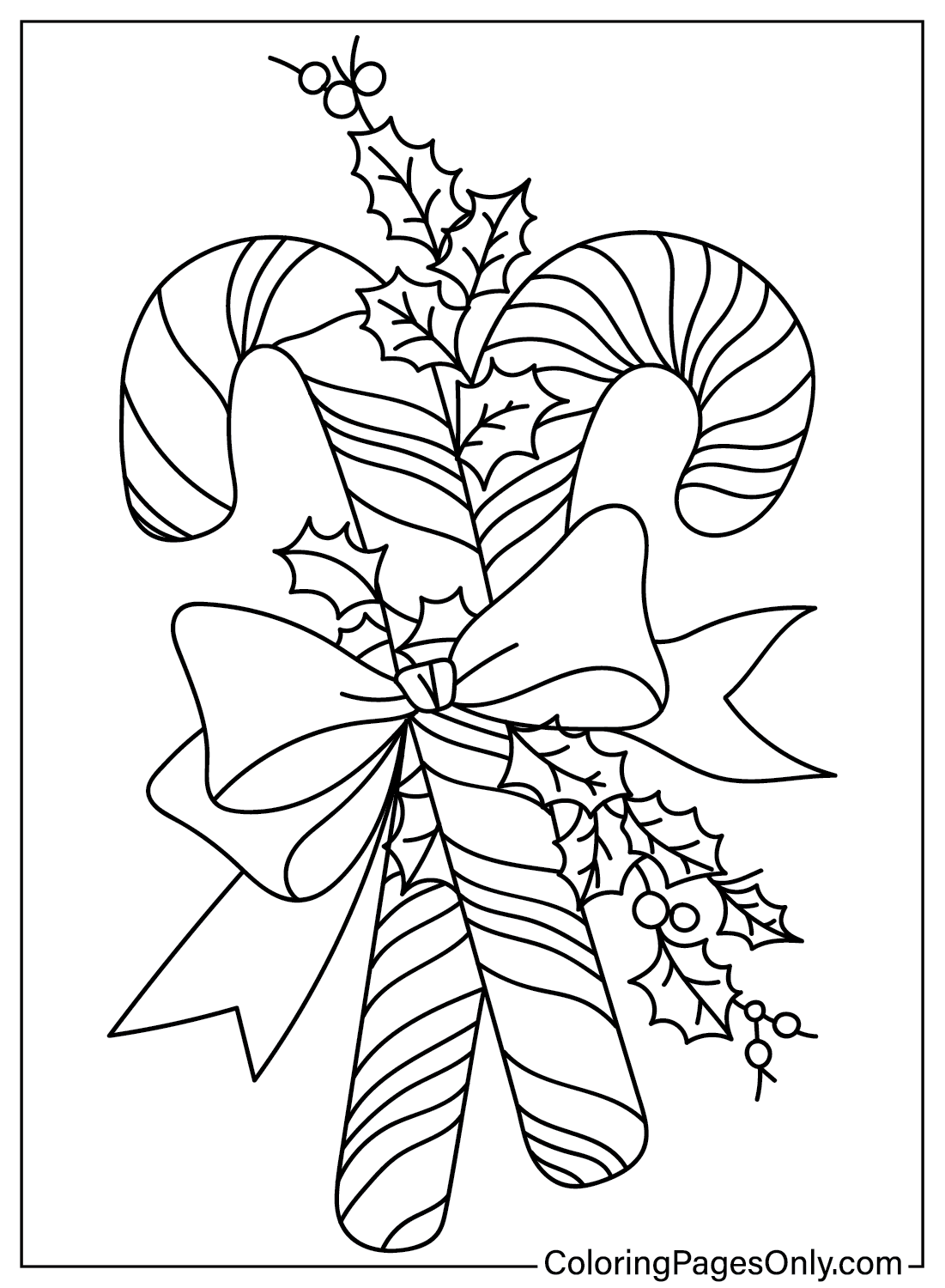 30 Sweet Candy Cane Coloring Pages for Kids Printable 21