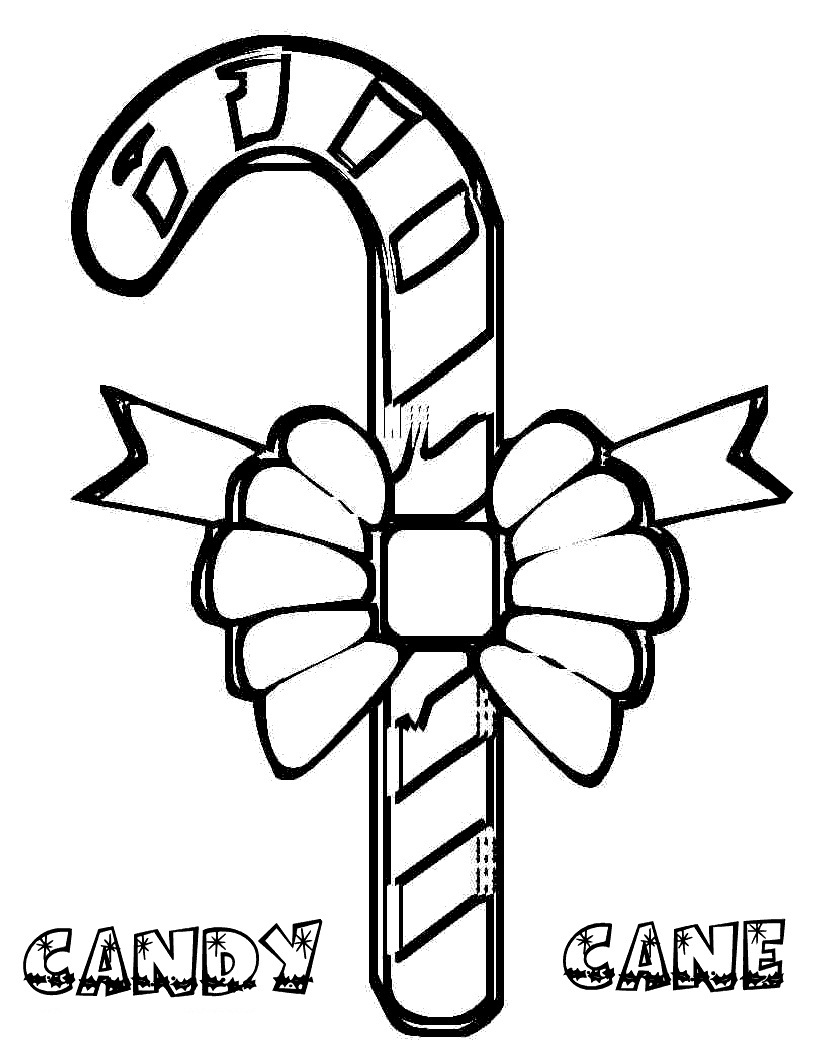 30 Sweet Candy Cane Coloring Pages for Kids Printable 3