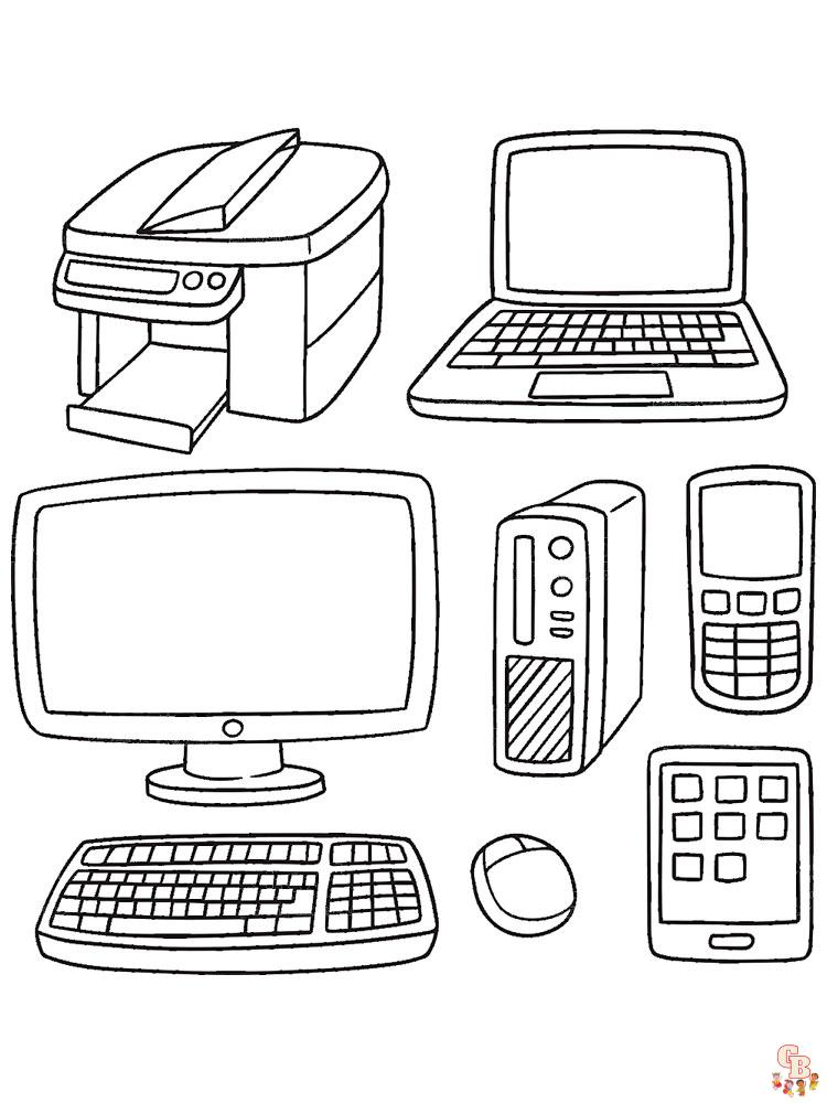 30 Tech Computer Coloring Pages Printable 1