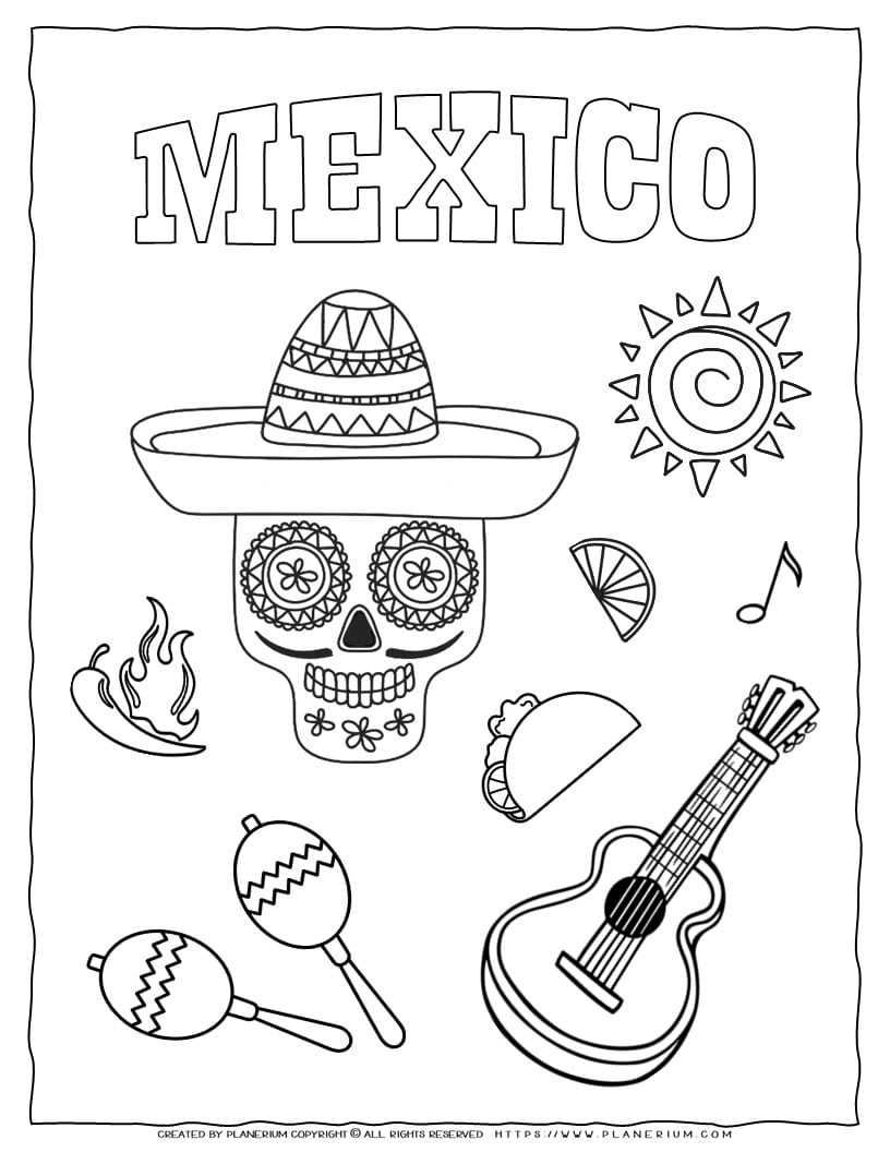 30 Vibrant Mexico Coloring Pages Printable 24