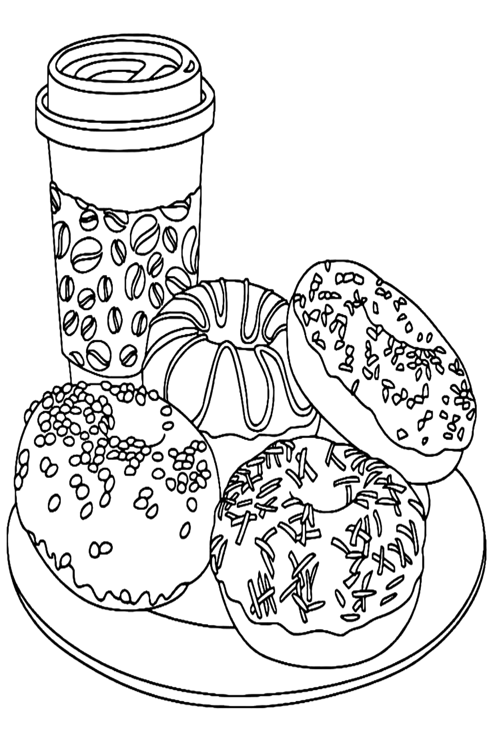 31 Donut Coloring Pages Printable 13