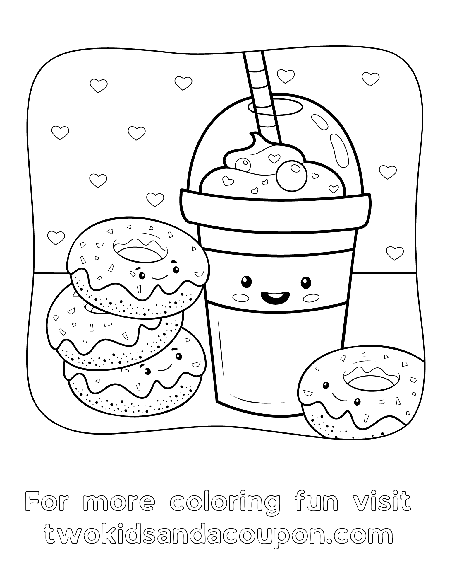 31 Donut Coloring Pages Printable 2