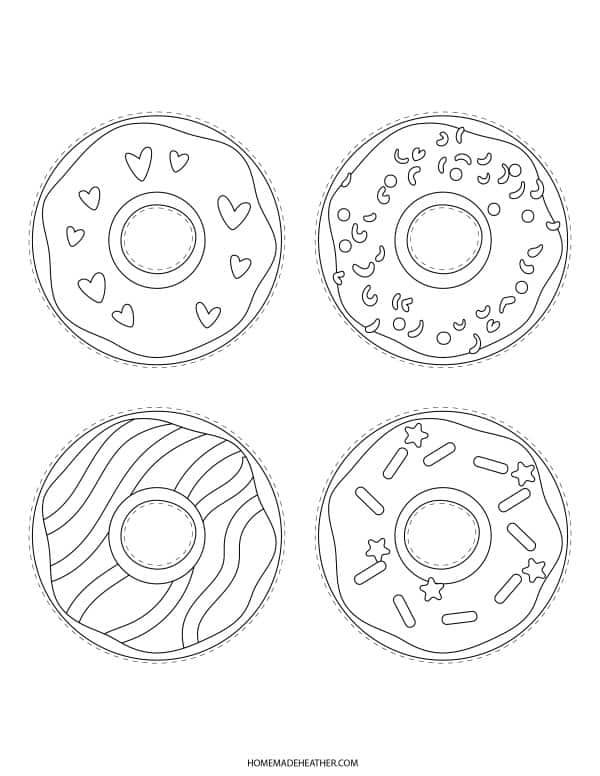 31 Donut Coloring Pages Printable 4