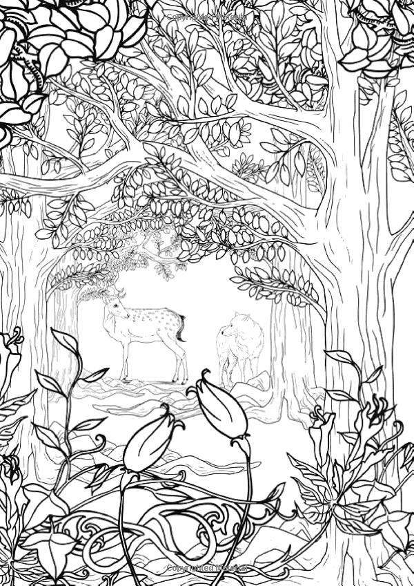 31 Enchanting Forest Coloring Pages Printable 3