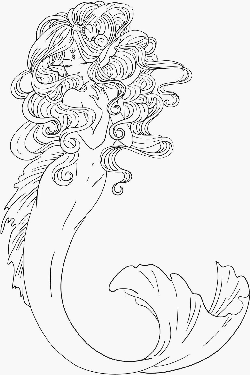 31 Fun Mermaid Coloring Pages Kids Printable 16