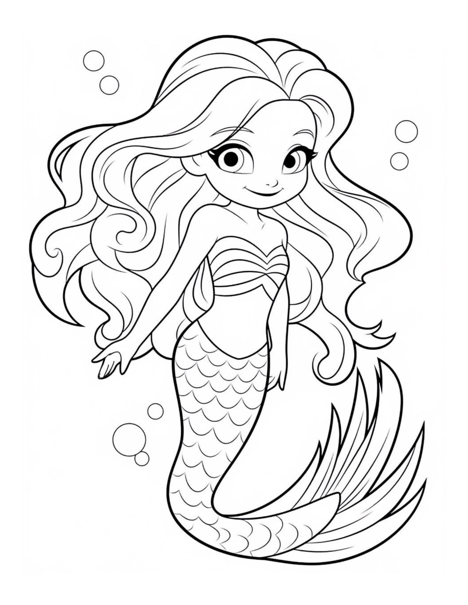 31 Fun Mermaid Coloring Pages Kids Printable 2