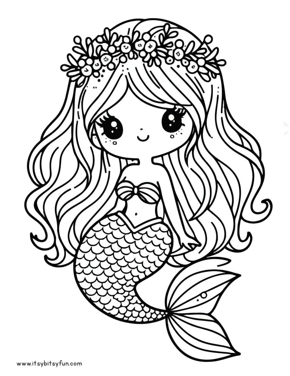 31 Fun Mermaid Coloring Pages Kids Printable 24