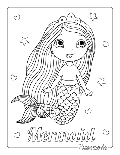 31 Fun Mermaid Coloring Pages Kids Printable 26