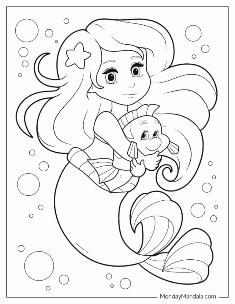 31 Fun Mermaid Coloring Pages Kids Printable 27