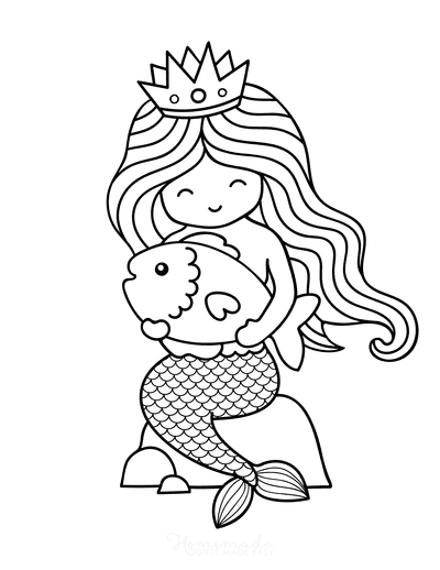 31 Fun Mermaid Coloring Pages Kids Printable 29