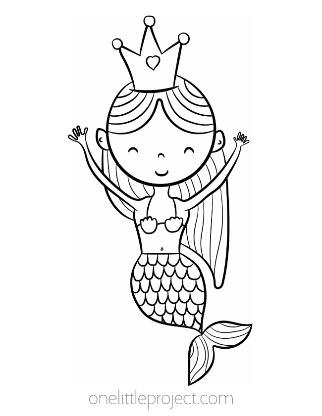 31 Fun Mermaid Coloring Pages Kids Printable 7