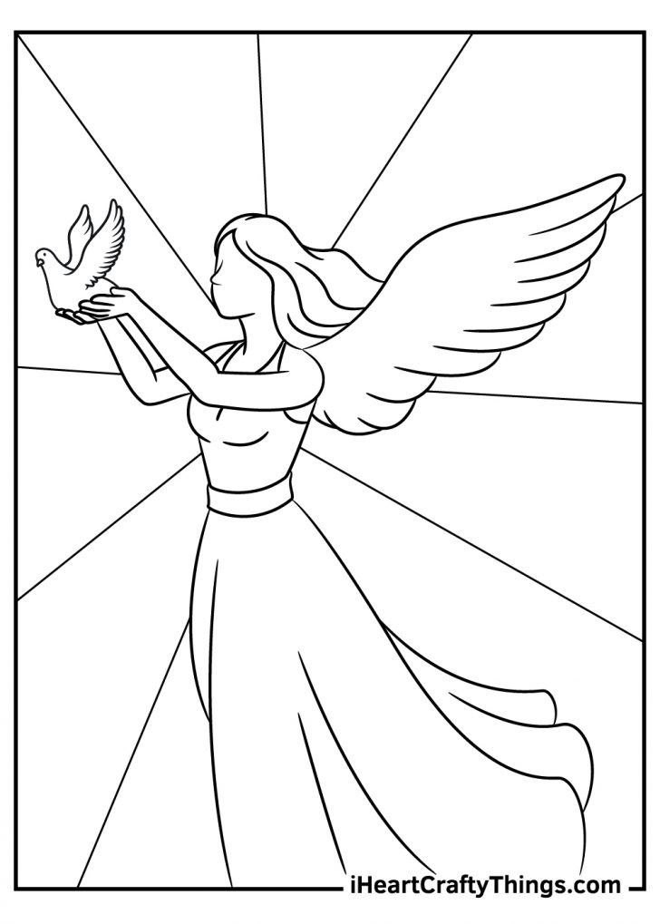 32 Angelic Angels Coloring Pages Printable 1