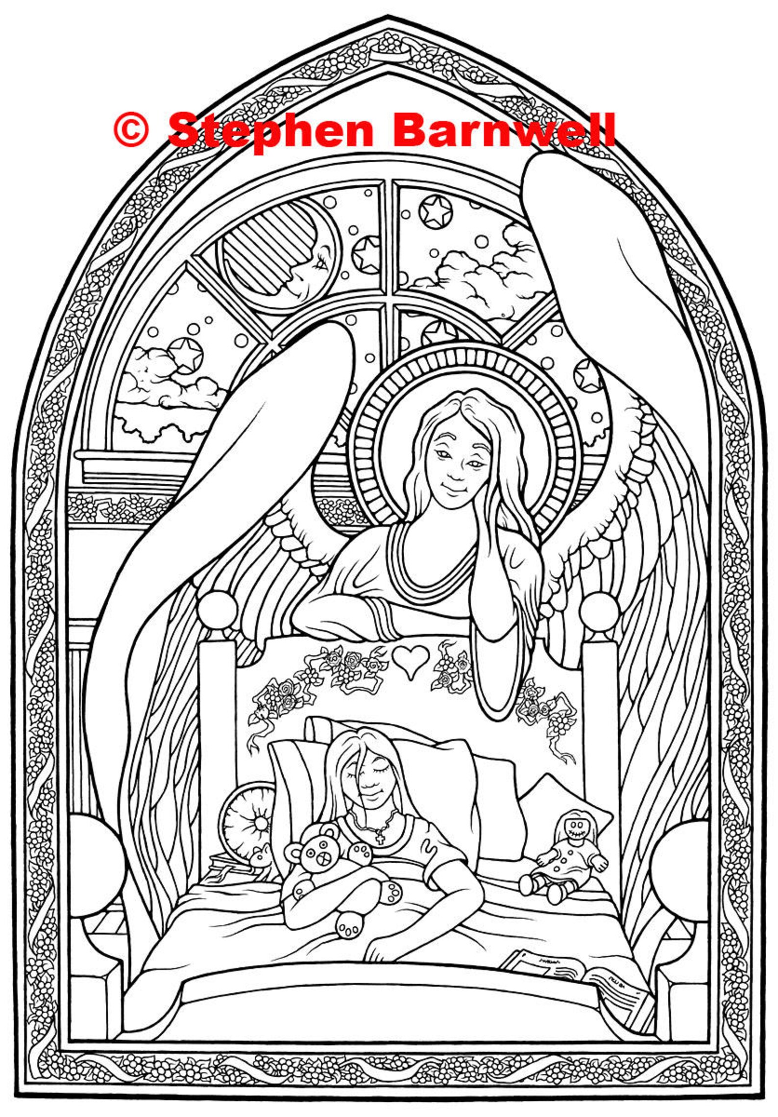 32 Angelic Angels Coloring Pages Printable 12