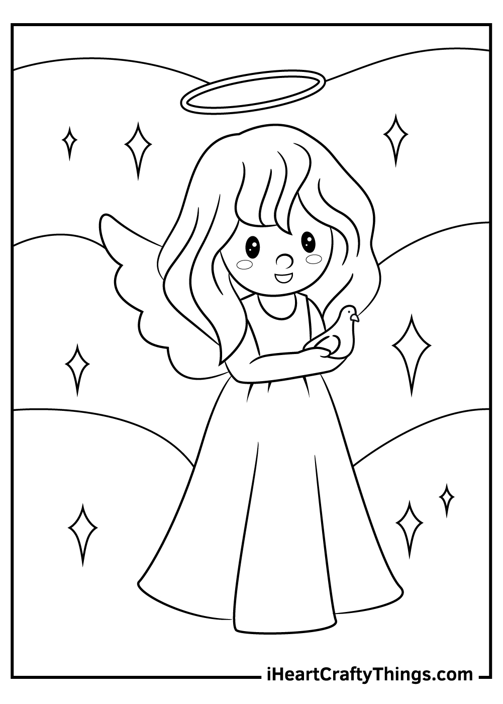 32 Angelic Angels Coloring Pages Printable 24