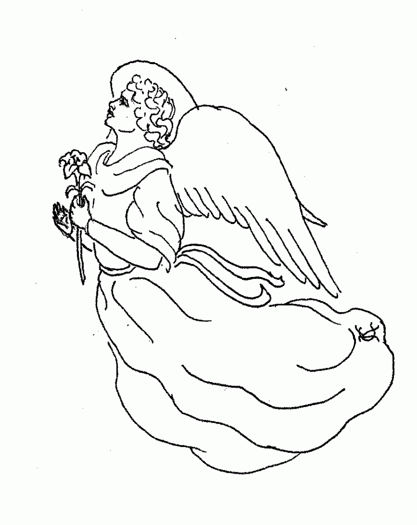 32 Angelic Angels Coloring Pages Printable 3