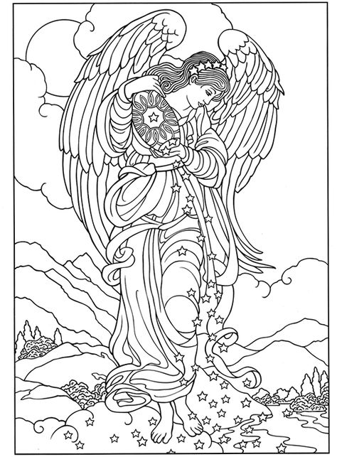 32 Angelic Angels Coloring Pages Printable 7