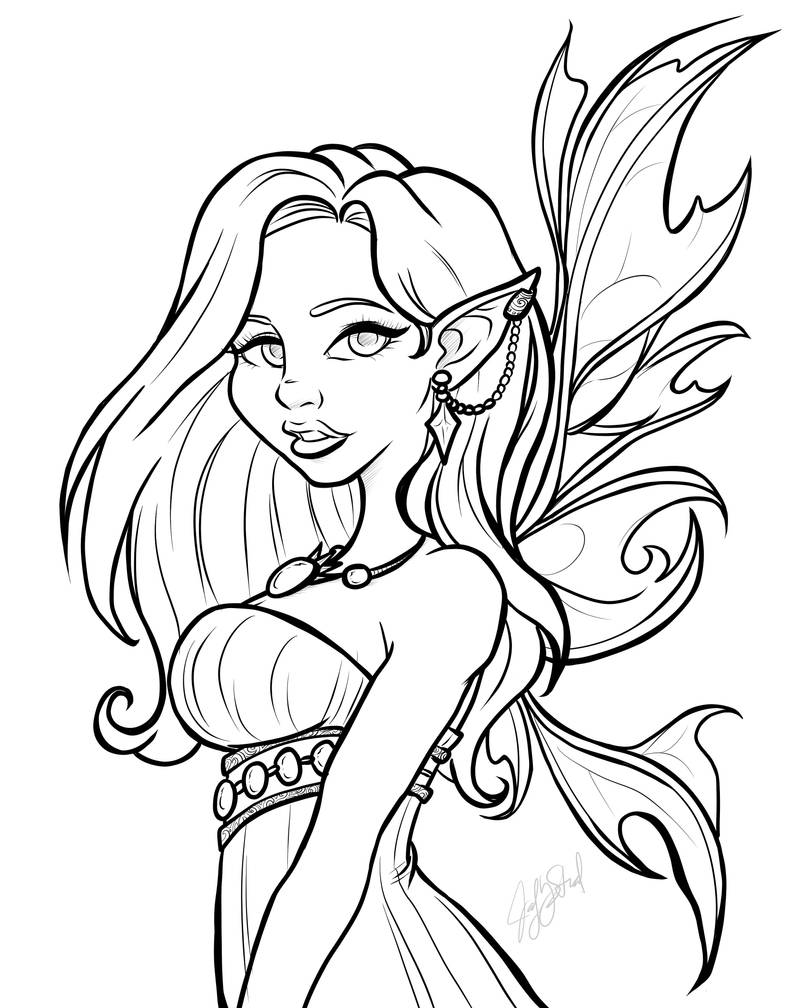 32 Easy Fantasy Coloring Pages Printable 13