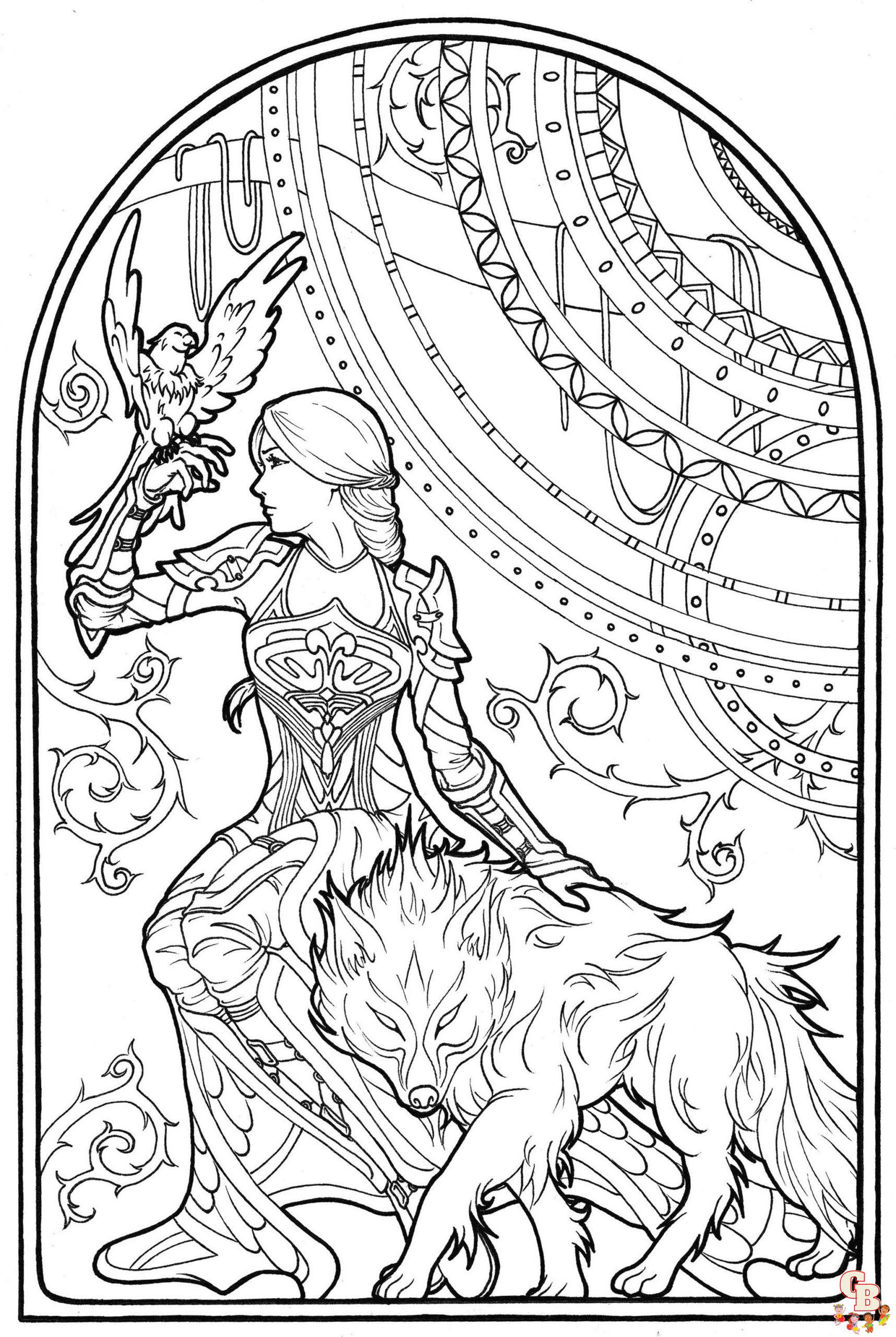 32 Easy Fantasy Coloring Pages Printable 25