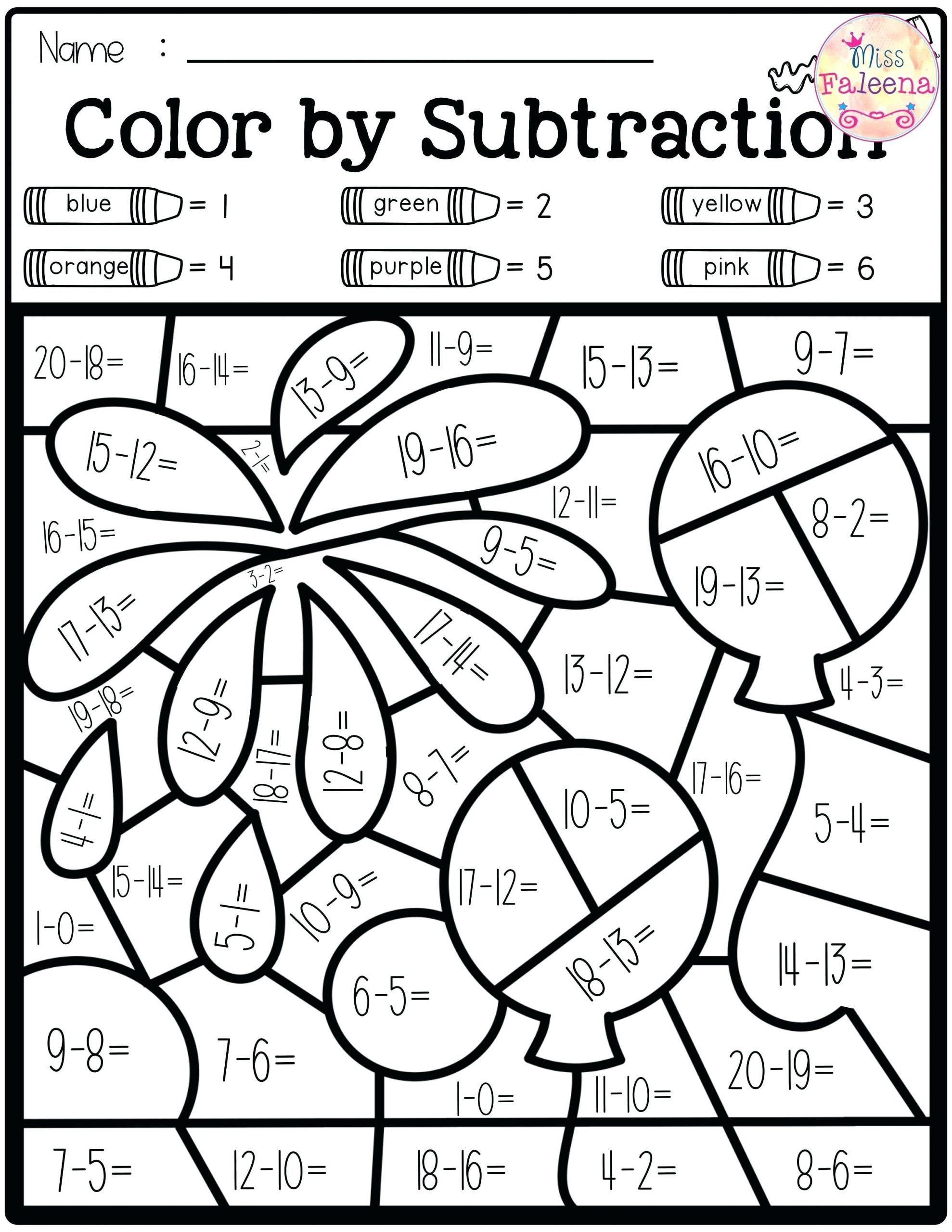 32 Fun Color by Number Worksheets Printable 16