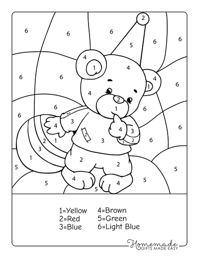 32 Fun Color by Number Worksheets Printable 18