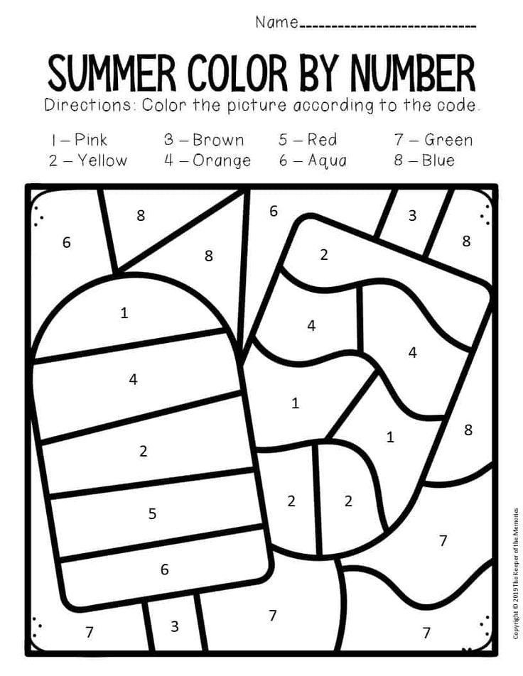 32 Fun Color by Number Worksheets Printable 19