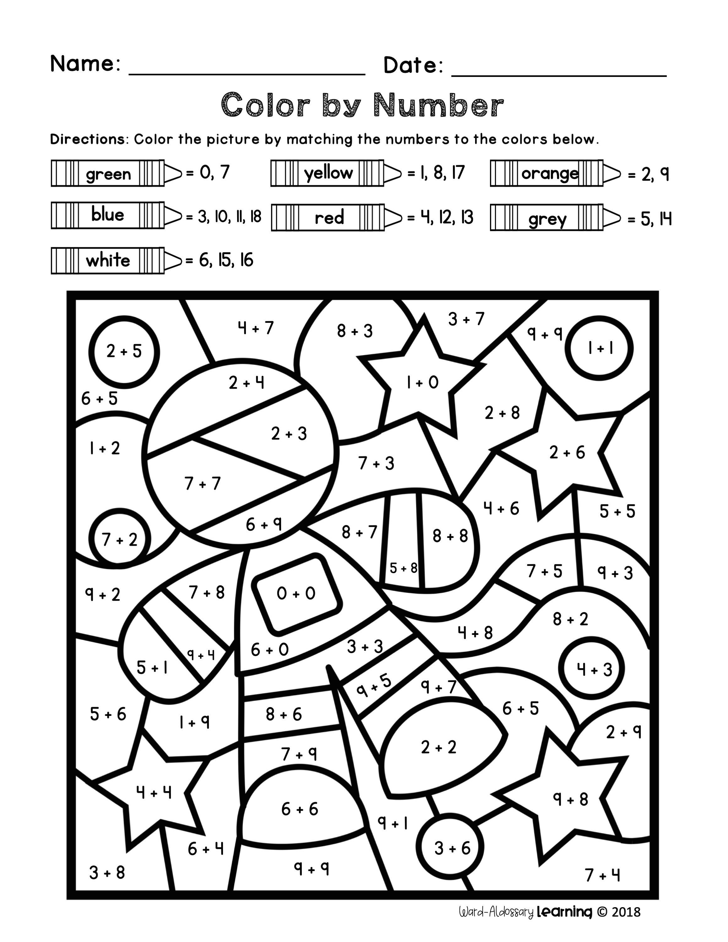 32 Fun Color by Number Worksheets Printable 22