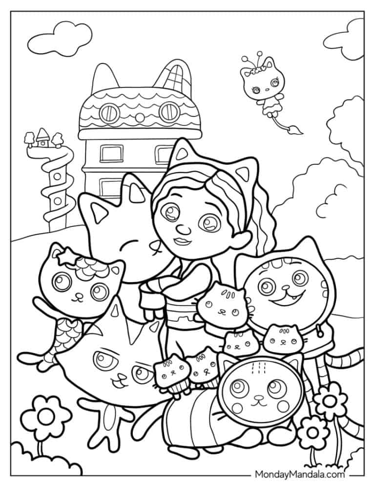 32 Fun Gabby's Dollhouse Coloring Pages Printable 27