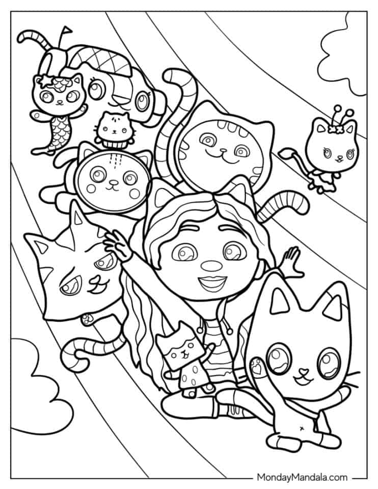 32 Fun Gabby's Dollhouse Coloring Pages Printable 29