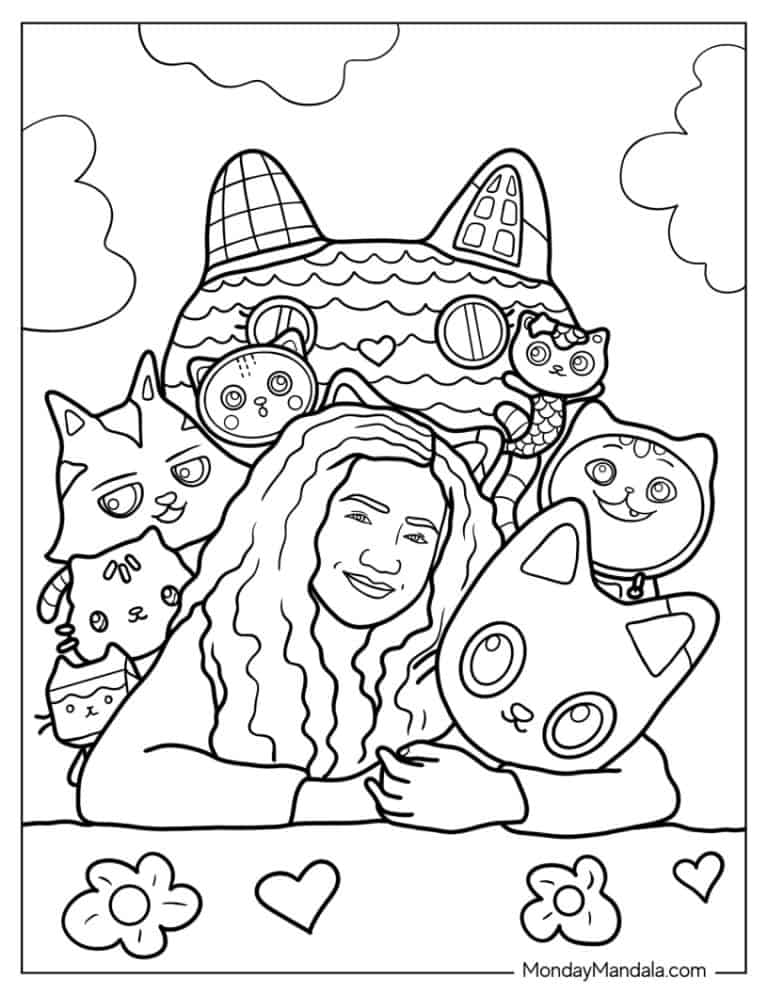 32 Fun Gabby's Dollhouse Coloring Pages Printable 34