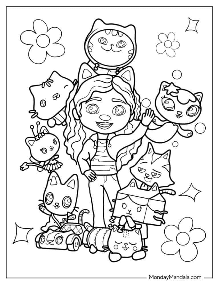 32 Fun Gabby's Dollhouse Coloring Pages Printable 4