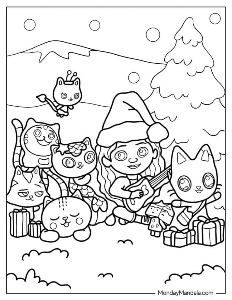 32 Fun Gabby's Dollhouse Coloring Pages Printable 5