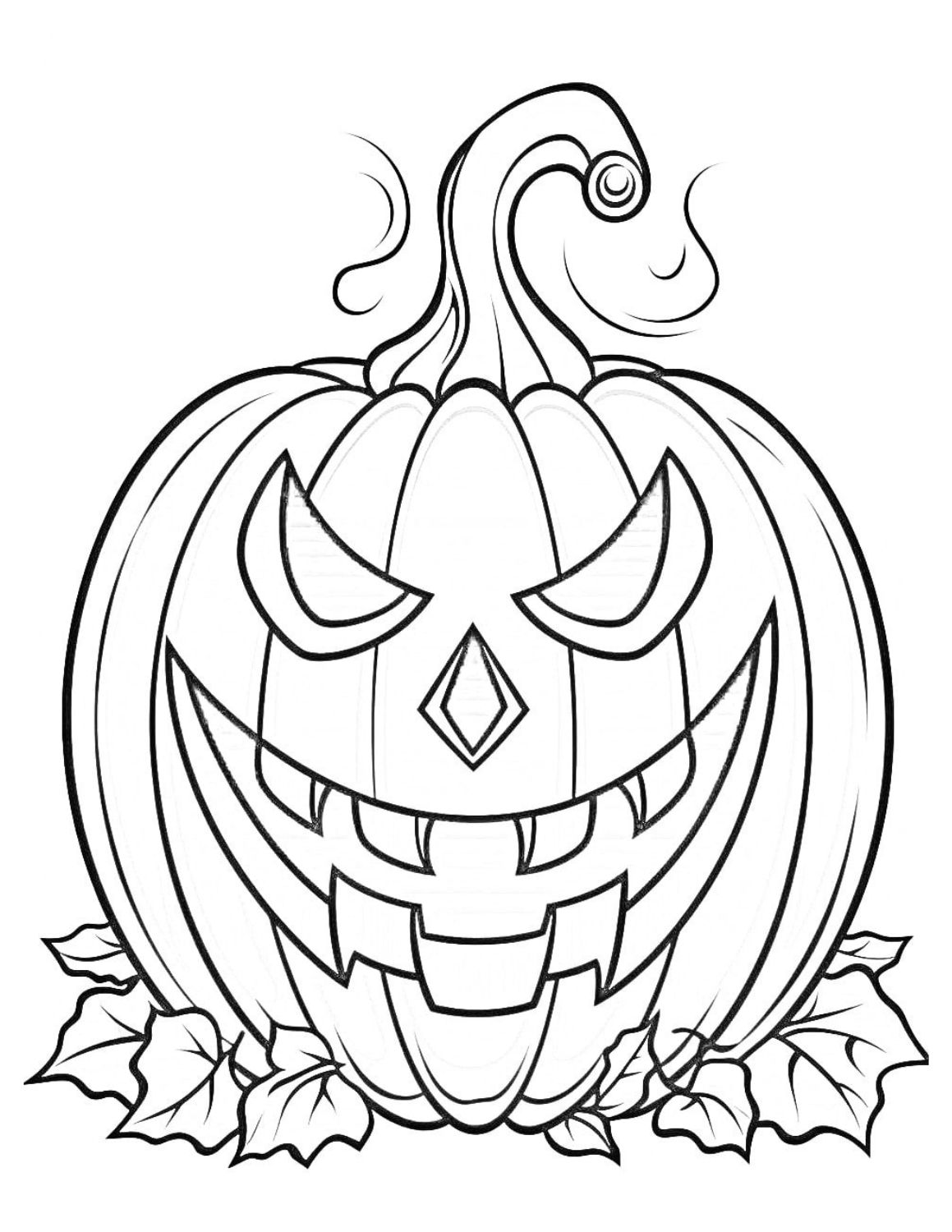 32 Pumpkin Coloring Pages for Kids Printable 2